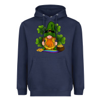 Navy st patricks day gnomes shamrock gold horseshoes rainbow Heavyweight Hoodie - RanaPortraitStore
