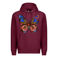 Burgundy 4th of july butterfly Premium Hoodie - BundleAndBundleShop