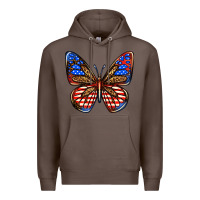 Coffee 4th of july butterfly Premium Hoodie - BundleAndBundleShop