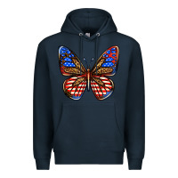 Navy 4th of july butterfly Premium Hoodie - BundleAndBundleShop
