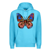 Ocean Blue 4th of july butterfly Premium Hoodie - BundleAndBundleShop
