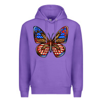 Purple 4th of july butterfly Premium Hoodie - BundleAndBundleShop