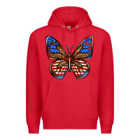 Red 4th of july butterfly Premium Hoodie - BundleAndBundleShop