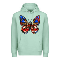 Seafoam 4th of july butterfly Premium Hoodie - BundleAndBundleShop