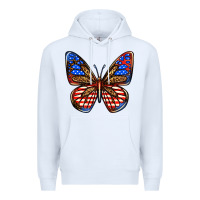 White 4th of july butterfly Premium Hoodie - BundleAndBundleShop