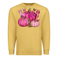 Antique Gold Breast Cancer We Wear Pink with Pumpkin and Ribbon Premium Sweatshirt - texasbilliewilder