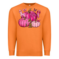 Carrot Breast Cancer We Wear Pink with Pumpkin and Ribbon Premium Sweatshirt - texasbilliewilder