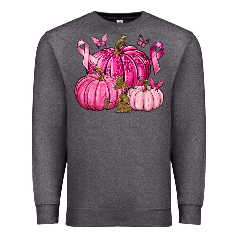 Breast Cancer We Wear Pink With Pumpkin And Ribbon Premium Sweatshirt by texasbilliewilder | Teevron