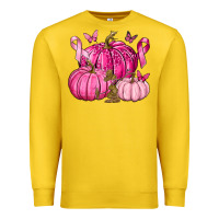 Lemon Breast Cancer We Wear Pink with Pumpkin and Ribbon Premium Sweatshirt - texasbilliewilder