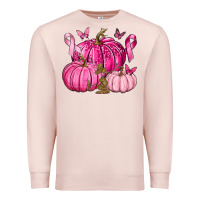 Pale Pink Breast Cancer We Wear Pink with Pumpkin and Ribbon Premium Sweatshirt - texasbilliewilder