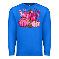 True Royal Breast Cancer We Wear Pink with Pumpkin and Ribbon Premium Sweatshirt - texasbilliewilder