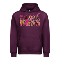 Mauve Wine girl boss afro black woman Urban Hoodie - NancyCooperArtShop