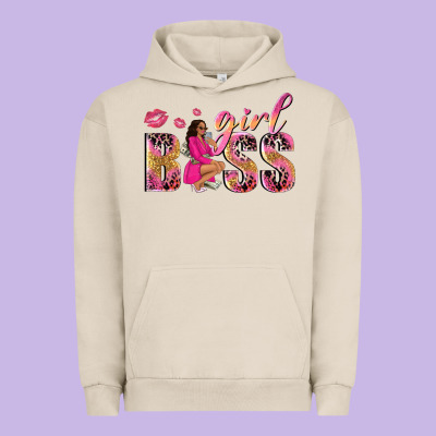 Girl Boss Afro Black Woman Urban Hoodie Designed By Nancycooperartshop