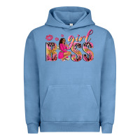 Pigment Pebble Blue girl boss afro black woman Urban Hoodie - NancyCooperArtShop
