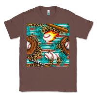 Chestnut baseball glove and bat with serape seamless pattern Classic Tee - BundleAndBundleShop