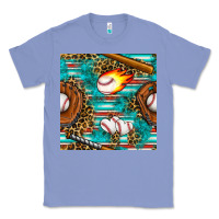 Colony Blue baseball glove and bat with serape seamless pattern Classic Tee - BundleAndBundleShop
