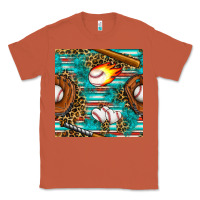 Copper baseball glove and bat with serape seamless pattern Classic Tee - BundleAndBundleShop