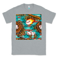 Heather Grey baseball glove and bat with serape seamless pattern Classic Tee - BundleAndBundleShop