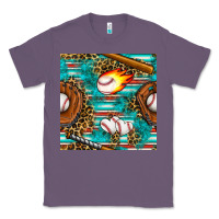Lavender baseball glove and bat with serape seamless pattern Classic Tee - BundleAndBundleShop