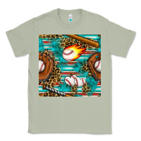 Matcha baseball glove and bat with serape seamless pattern Classic Tee - BundleAndBundleShop