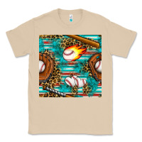 Mushroom baseball glove and bat with serape seamless pattern Classic Tee - BundleAndBundleShop