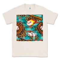 Natural baseball glove and bat with serape seamless pattern Classic Tee - BundleAndBundleShop