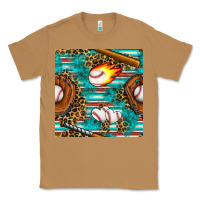 Toasted Coconut baseball glove and bat with serape seamless pattern Classic Tee - BundleAndBundleShop