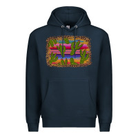 Navy cinco de mayo leopard frame Premium Hoodie - Artiststas