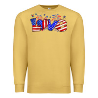 Antique Gold love 4th of july Premium Sweatshirt - Zillion Design Studio