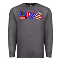 Charcoal Heather love 4th of july Premium Sweatshirt - Zillion Design Studio