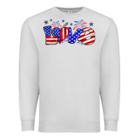 Dove Grey love 4th of july Premium Sweatshirt - Zillion Design Studio