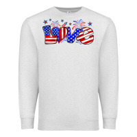 Oatmeal Heather love 4th of july Premium Sweatshirt - Zillion Design Studio