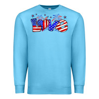 Ocean Blue love 4th of july Premium Sweatshirt - Zillion Design Studio