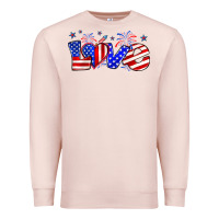 Pale Pink love 4th of july Premium Sweatshirt - Zillion Design Studio
