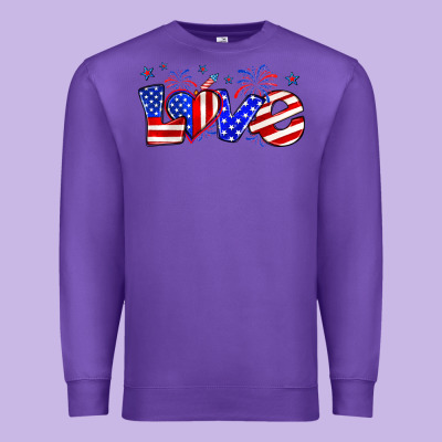 Love 4th Of July Premium Sweatshirt Designed By Zillion Design Studio