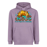 Lavender jesus it s not religion it s a relationship Heavyweight Hoodie - Zillion Design Studio