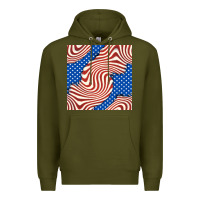 Army Green american flag seamless pattern Premium Hoodie - BundleAndBundleShop