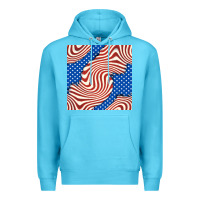 Ocean Blue american flag seamless pattern Premium Hoodie - BundleAndBundleShop