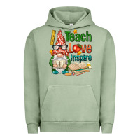 Pigment Oil Green gnome teach love inspire Urban Hoodie - NancyCooperArtShop