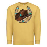 Antique Gold horseshoe cowboy hat Premium Sweatshirt - RanaPortraitStore