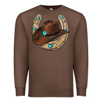 Chestnut horseshoe cowboy hat Premium Sweatshirt - RanaPortraitStore