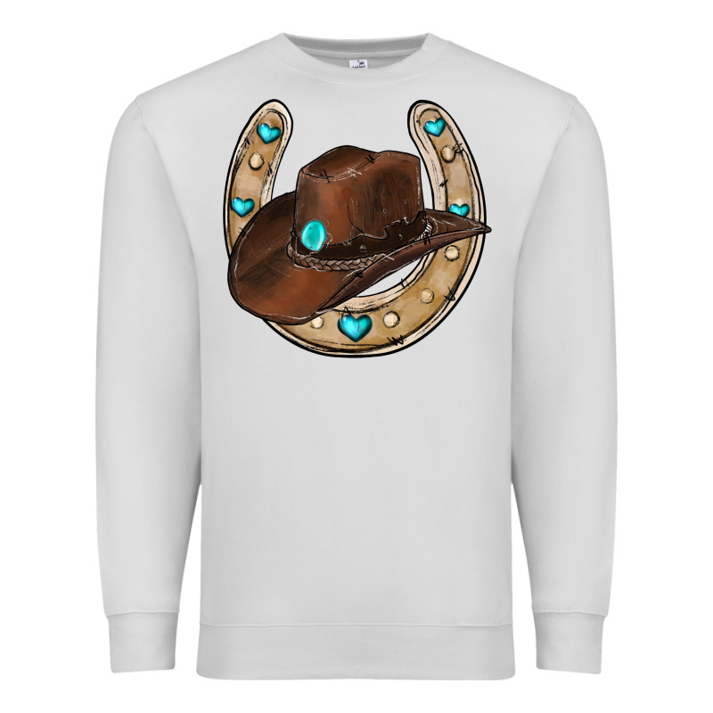 Horseshoe Cowboy Hat Premium Sweatshirt by RanaPortraitStore | Teevron