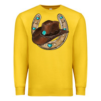 Lemon horseshoe cowboy hat Premium Sweatshirt - RanaPortraitStore