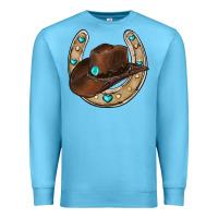 Ocean Blue horseshoe cowboy hat Premium Sweatshirt - RanaPortraitStore