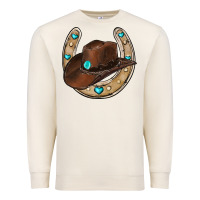 Sandshell horseshoe cowboy hat Premium Sweatshirt - RanaPortraitStore