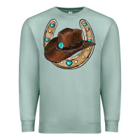 Seafoam horseshoe cowboy hat Premium Sweatshirt - RanaPortraitStore