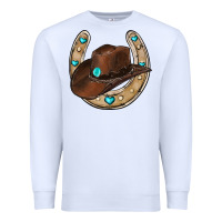 White horseshoe cowboy hat Premium Sweatshirt - RanaPortraitStore