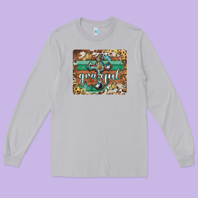 Grateful Cross Mousepad Long Sleeve Tee Designed By Barkaloodesign