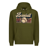 Army Green baseball mom Premium Hoodie - JahusDesignShop