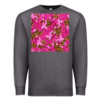 Charcoal Heather Breast Cancer with Ribbon and Butterfly Premium Sweatshirt - texasbilliewilder